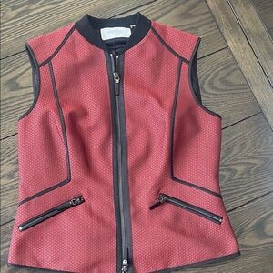 Per Se Women's Bold Red Vest with Black Accents